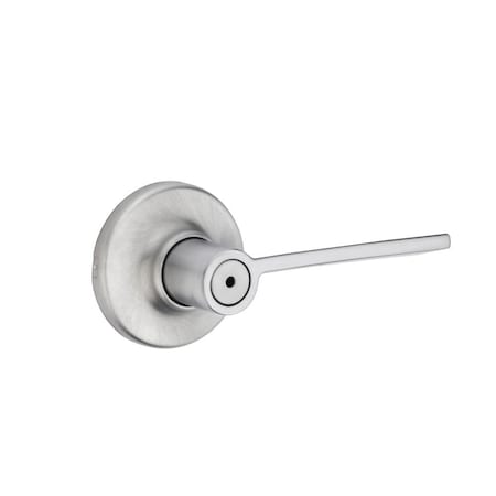 Kwikset Ladera Lever , Round Rose Privacy Door Lock , New Chassis and 6AL Latch, RCS Strike Satin Chrome Finish 300LRLRDT-26D